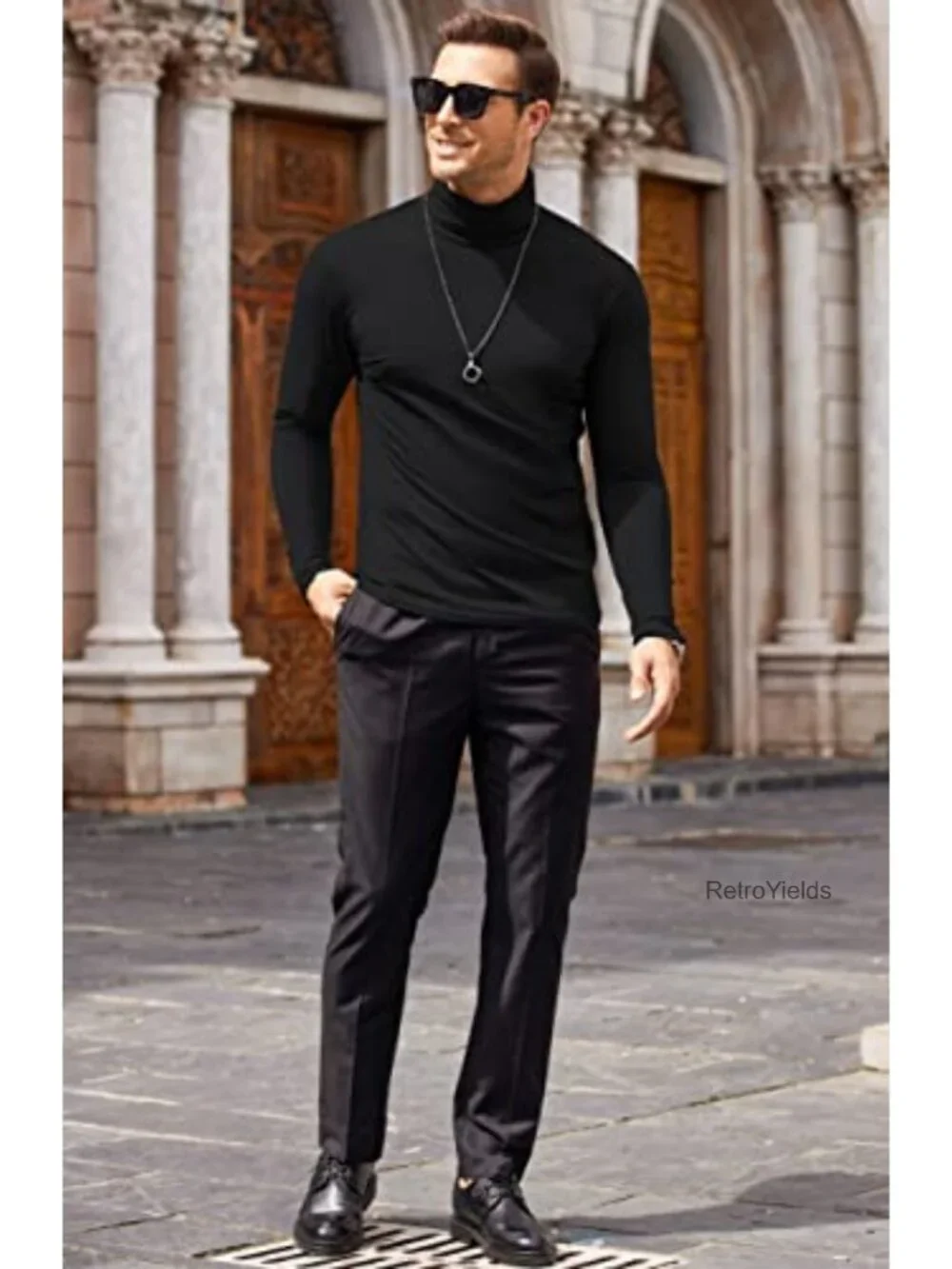 Men's Slim Fit Long Sleeve Turtleneck Thermal T-Shirt